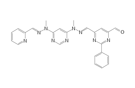 2-Phenylpyrimidine-4,6-dicarboxaldehyde - mono{Methyl[6'-[1"-methyl-2"-(pyridin-2"'-ylmethylene)hydrazino]pyrimidin-4'-yl}hydrazone
