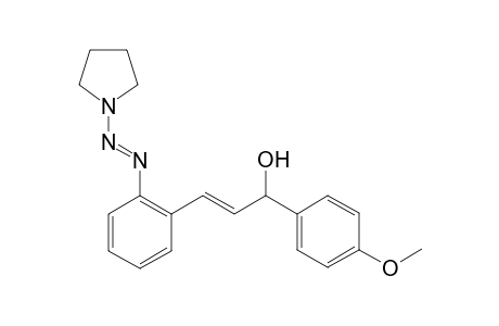 (E)-1-(4-methoxyphenyl)-3-(2-((E)-pyrrolidin-1-yldiazenyl)phenyl)prop-2-en-1-ol