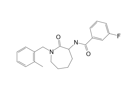 3-Fluoro-N-[1-(2-methylbenzyl)-2-oxoazepan-3-yl]benzamide