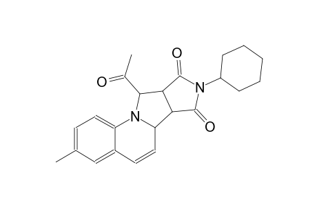 6aH-pyrrolo[3',4':3,4]pyrrolo[1,2-a]quinoline-7,9(6bH,8H)-dione, 10-acetyl-8-cyclohexyl-9a,10-dihydro-3-methyl-