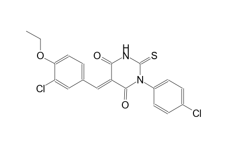 (5E)-5-(3-chloro-4-ethoxybenzylidene)-1-(4-chlorophenyl)-2-thioxodihydro-4,6(1H,5H)-pyrimidinedione