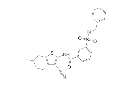 3-(benzylsulfamoyl)-N-(3-cyano-6-methyl-4,5,6,7-tetrahydro-1-benzothiophen-2-yl)benzamide