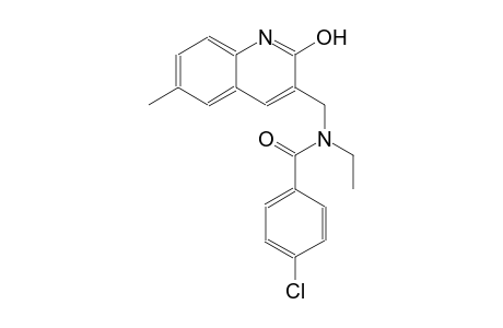 4-chloro-N-ethyl-N-[(2-hydroxy-6-methyl-3-quinolinyl)methyl]benzamide