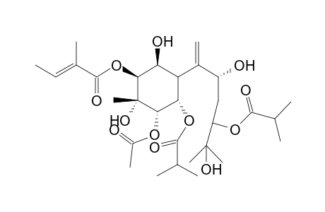 4.alpha.-Acetyl-2.beta.-angeloyl-5.alpha.,10-diisobutyryl-1.beta.,3.alpha.,8,11-tetrahydroxy-Bisabolene