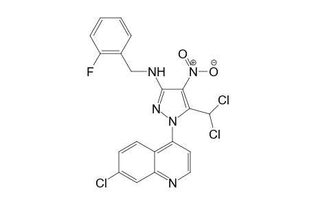 1-(7-chloroquinolin-4-yl)-5-(dichloromethyl)-N-[(2-fluorophenyl)methyl]-4-nitro-1H-pyrazol-3-amine