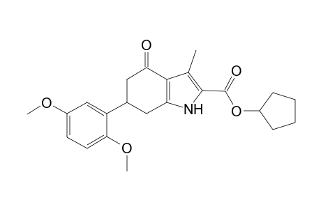 6-(2,5-dimethoxyphenyl)-3-methyl-4-oxo-1,5,6,7-tetrahydroindole-2-carboxylic acid cyclopentyl ester