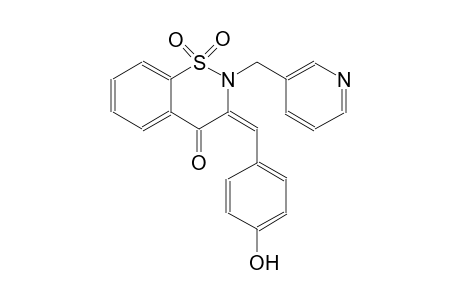 4H-1,2-benzothiazin-4-one, 2,3-dihydro-3-[(4-hydroxyphenyl)methylene]-2-(3-pyridinylmethyl)-, 1,1-dioxide, (3E)-