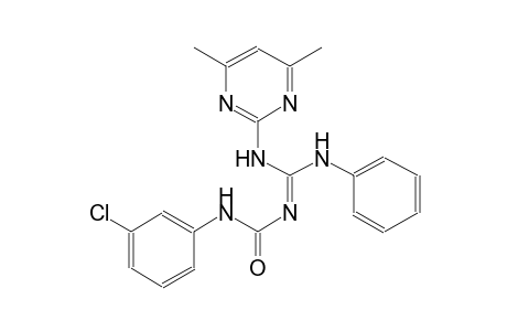 N-{(Z)-anilino[(4,6-dimethyl-2-pyrimidinyl)amino]methylidene}-N'-(3-chlorophenyl)urea