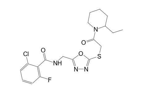 benzamide, 2-chloro-N-[[5-[[2-(2-ethyl-1-piperidinyl)-2-oxoethyl]thio]-1,3,4-oxadiazol-2-yl]methyl]-6-fluoro-