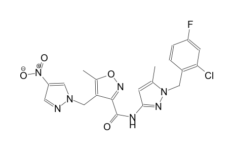 N-[1-(2-chloro-4-fluorobenzyl)-5-methyl-1H-pyrazol-3-yl]-5-methyl-4-[(4-nitro-1H-pyrazol-1-yl)methyl]-3-isoxazolecarboxamide