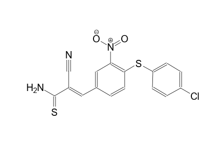 (2E)-3-{4-[(4-chlorophenyl)sulfanyl]-3-nitrophenyl}-2-cyano-2-propenethioamide