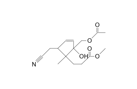 2-(2-Methoxycarbonyl-ethyl)-1-hydroxy-1-acetoxymethyl-3-cyanomethyl-2-methyl-4-cyclopentene
