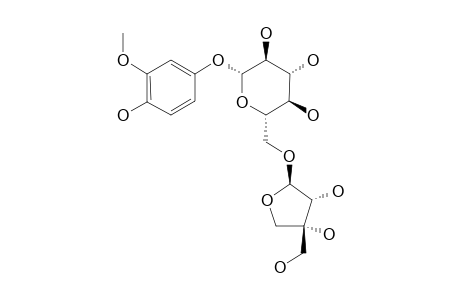 4-HYDROXY-3-METHOXYPHENOL-1-O-BETA-D-APIOFURANOSYL-(1''->6')-O-BETA-D-GLUCOPYRANOSIDE