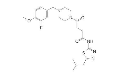 4-[4-(3-fluoro-4-methoxybenzyl)-1-piperazinyl]-N-(5-isobutyl-1,3,4-thiadiazol-2-yl)-4-oxobutanamide