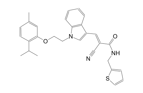 (2E)-2-cyano-3-{1-[2-(2-isopropyl-5-methylphenoxy)ethyl]-1H-indol-3-yl}-N-(2-thienylmethyl)-2-propenamide