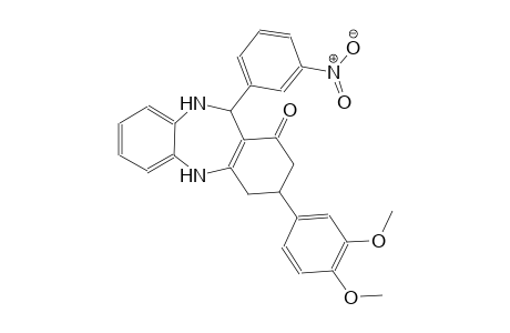 3-(3,4-dimethoxyphenyl)-11-(3-nitrophenyl)-2,3,4,5,10,11-hexahydro-1H-dibenzo[b,e][1,4]diazepin-1-one