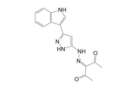 3-(2-(3-(1H-Indol-3-yl)-1H-pyrazol-5-yl)hydrazono)pentane-2,4-dione