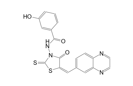 benzamide, 3-hydroxy-N-[(5E)-4-oxo-5-(6-quinoxalinylmethylene)-2-thioxothiazolidinyl]-