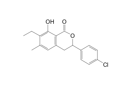 3-(4-Chlorophenyl)-8-hydroxy-7-ethyl-6-methyl-3,4-dihydroisochroman-1-one