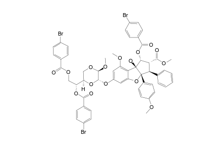 (1R,2R,3S,3aR,8bS)-6-[[(2S,3R,6R)-6-[(1R)-1,2-bis[(4-bromobenzoyl)oxy]ethyl]-3-methoxy-1,4-dioxan-2-yl]oxy]-1-(4-bromobenzoyl)oxy-8b-hydroxy-8-methoxy-3a-(4-methoxyphenyl)-3-phenyl-2,3-dihydro-1H-cyclopenta[b]benzofuran-2-carboxylic acid methyl ester