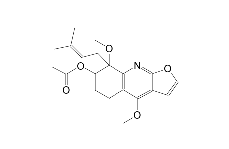 4,8-dimethoxy-8-(3-methyl-2-butenyl)-5,6,7,8-tetrahydrofuro[2,3-b]quinolin-7-yl acetate