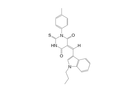 (5E)-1-(4-methylphenyl)-5-[(1-propyl-1H-indol-3-yl)methylene]-2-thioxodihydro-4,6(1H,5H)-pyrimidinedione