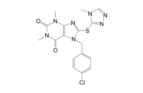 7-(4-chlorobenzyl)-1,3-dimethyl-8-[(4-methyl-4H-1,2,4-triazol-3-yl)sulfanyl]-3,7-dihydro-1H-purine-2,6-dione