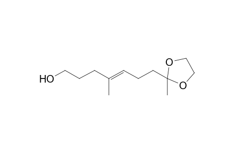 (E)-4-methyl-7-(2-methyl-1,3-dioxolan-2-yl)-4-hepten-1-ol