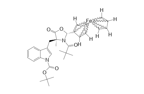 (2S,4R)-2-FERROCENYL-3-PIVALOYL-4-[1-(TERT.-BUTOXYCARBONYL)-INDOL-3-YLMETHYL]-4-METHYL-1,3-OXAZOLIDIN-5-ONE