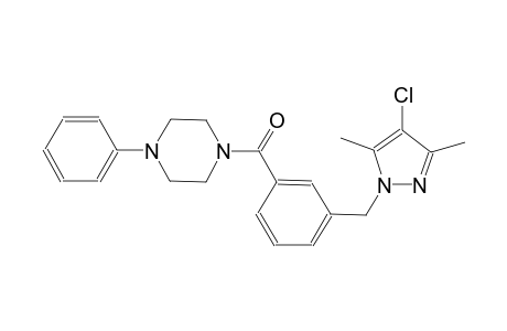 1-{3-[(4-chloro-3,5-dimethyl-1H-pyrazol-1-yl)methyl]benzoyl}-4-phenylpiperazine