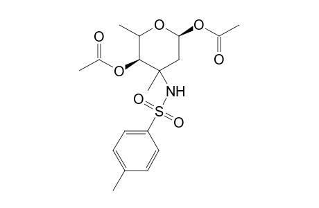 .beta.-DL-xylo-Hexopyranose, 2,3,6-trideoxy-3-C-methyl-3-[[(4-methylphenyl)sulfonyl]amino]-, 1,4-diacetate