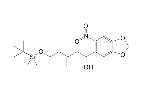 5-(tert-Butyldimethylsilyloxy)-3-methylene-1-(6-nitrobenzo[d][1,3]-dioxol-5-yl)pentan-1-ol