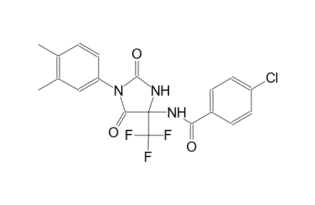 4-chloro-N-[1-(3,4-dimethylphenyl)-2,5-dioxo-4-(trifluoromethyl)-4-imidazolidinyl]benzamide
