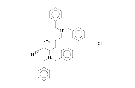 HEXANOIC ACID NITRILE, 2-AMINO-3,6-BIS(DIBENZYLAMINO)-, HYDROCHLORIDE