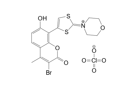 4-[4-(3-bromo-7-hydroxy-4-methyl-2-oxo-2H-1-benzopyran-8-yl)1,3-dithiol-2-ylidene]morpholinium perchlorate