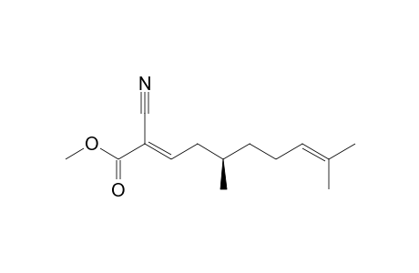 (2E,5R)-2-cyano-5,9-dimethyl-deca-2,8-dienoic acid methyl ester