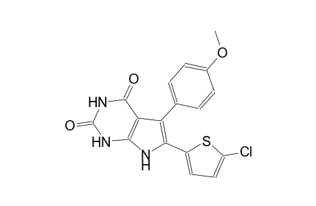 1H-pyrrolo[2,3-d]pyrimidine-2,4(3H,7H)-dione, 6-(5-chloro-2-thienyl)-5-(4-methoxyphenyl)-