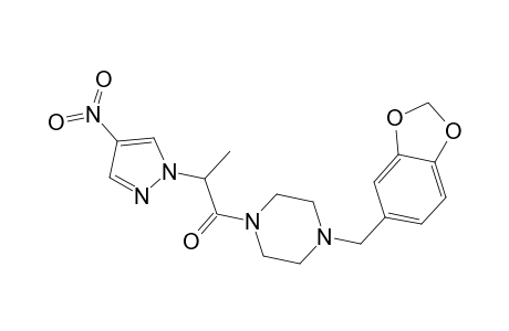 1-[4-(2H-1,3-benzodioxol-5-ylmethyl)piperazin-1-yl]-2-(4-nitro-1H-pyrazol-1-yl)propan-1-one