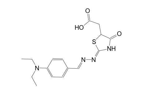 ((2Z)-2-{(2E)-2-[4-(diethylamino)benzylidene]hydrazono}-4-oxo-1,3-thiazolidin-5-yl)acetic acid