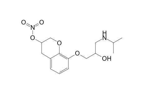 3,4-Dihydro-8-(2-hydroxy-3-((1-methylethyl)amino)propoxy)-2H-1-benzopyran-3-ol 3-nitrate