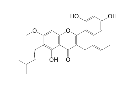 5-hydroxy-7-methoxy-3-(3-methyl-2-butenyl)-6-(3-methyl-1-butenyl)-2-(2,4-dihydroxyphenyl)-4H-1-benzopyran-4-one