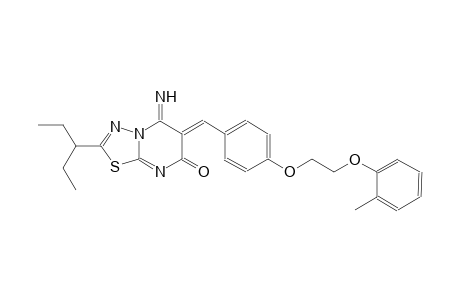 (6Z)-2-(1-ethylpropyl)-5-imino-6-{4-[2-(2-methylphenoxy)ethoxy]benzylidene}-5,6-dihydro-7H-[1,3,4]thiadiazolo[3,2-a]pyrimidin-7-one