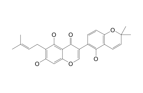 5,7-dihydroxy-3-(5-hydroxy-2,2-dimethyl-chromen-6-yl)-6-(3-methylbut-2-enyl)chromone