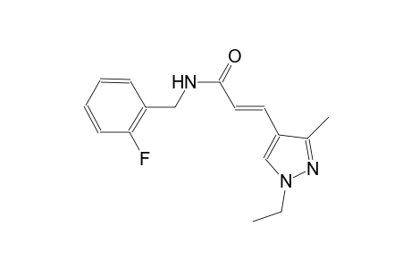 (2E)-3-(1-ethyl-3-methyl-1H-pyrazol-4-yl)-N-(2-fluorobenzyl)-2-propenamide