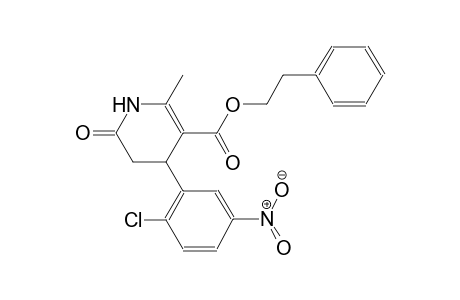 3-pyridinecarboxylic acid, 4-(2-chloro-5-nitrophenyl)-1,4,5,6-tetrahydro-2-methyl-6-oxo-, 2-phenylethyl ester