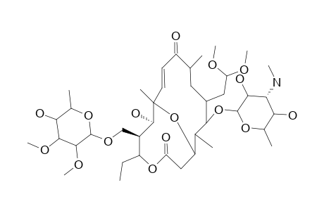 13-HYDROXY-3-DEHYDROXY-3,12-OXA-DESMYCOSIN-(3'-N-DEMETHYL)-20-DIMETHYL-ACETAL