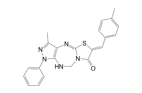 (Z)-9-Methyl-2-(4-methylbenzylidene)-7-phenyl-5,6-dihydropyrazolo[3,4-f]thiazolo[2,3-b][1,3,5]triazepin-3-one