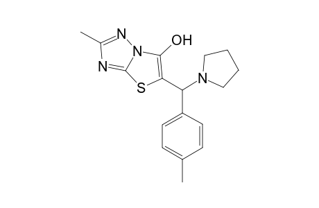 2-Methyl-6-{N-.alpha.-pyrrolidino-4'-methylbenzyl]thiazolo[3,2-b]-1,2,4-triazol-5-ol