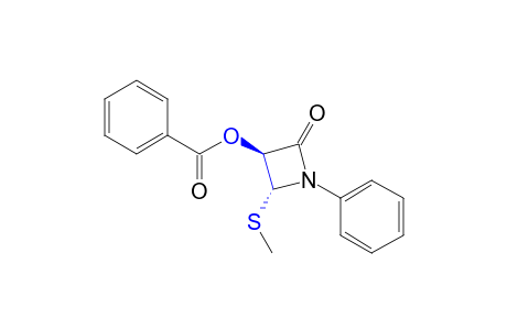 trans-3-hydroxy-4-(methylthio)-1-phenyl-2-azetidinone, benzoate (ester)