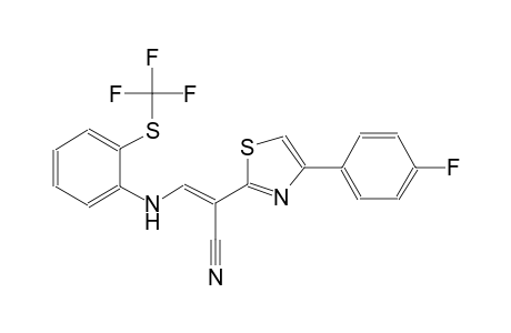 (2E)-2-[4-(4-fluorophenyl)-1,3-thiazol-2-yl]-3-{2-[(trifluoromethyl)sulfanyl]anilino}-2-propenenitrile